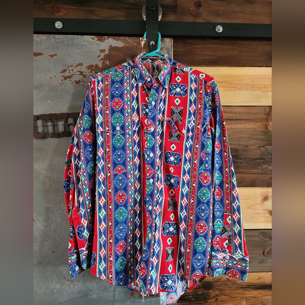 Vintage Frontier Series Multicolor Men's Button Down Shirt